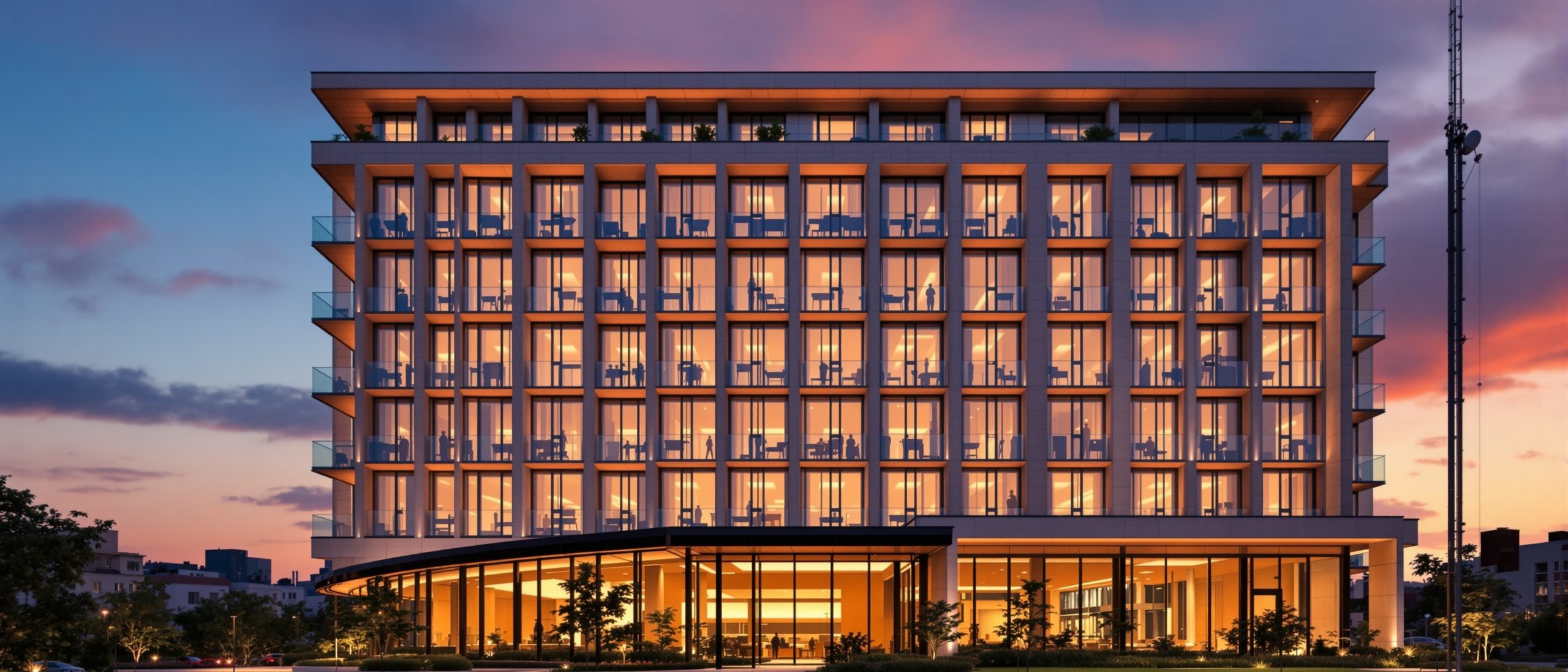 Sector hotelero - edificio hotel moderno