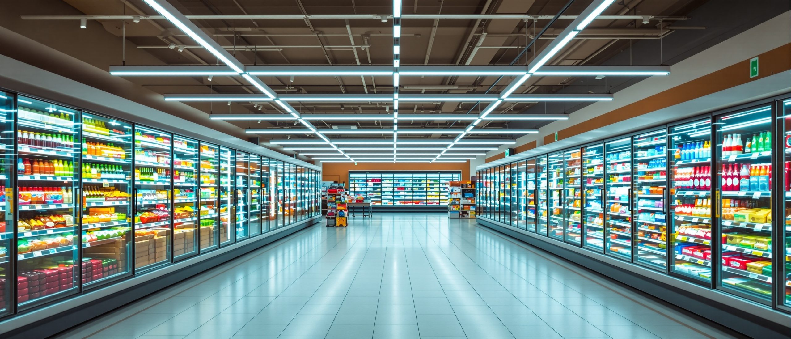 Sector supermercados - interior con iluminación LED