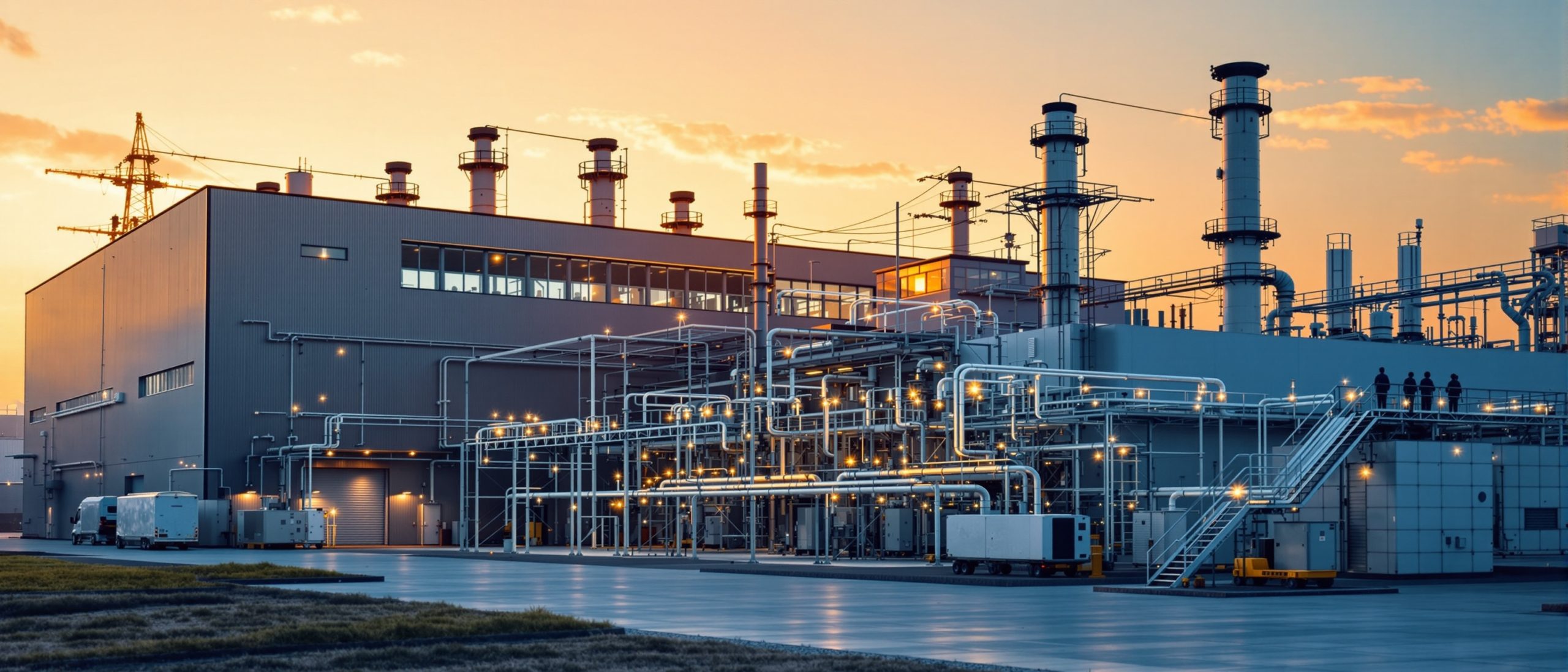 Sector industrial - fábrica con infraestructura eléctrica